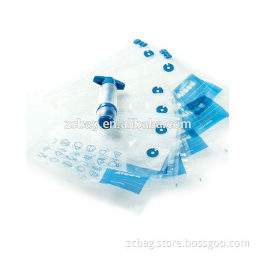 nylon Vacuum one way valve storage packaging bag,vacuum food storage bags with zip-lock and valve